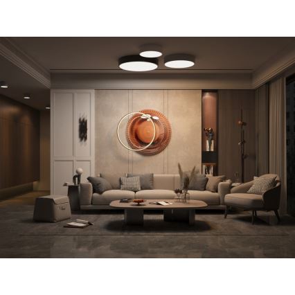 Immax NEO 07201L - Plafonier LED dimabil RONDATE LED/28W/230V negru Tuya + telecomandă