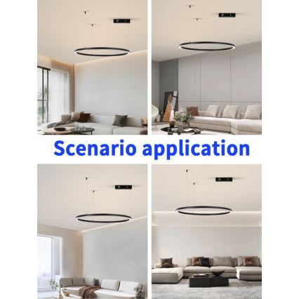 Immax NEO 07215L - Candelabru LED reglabil pe cablu FINO LED/60W/230V 80 cm negru Tuya + telecomandă