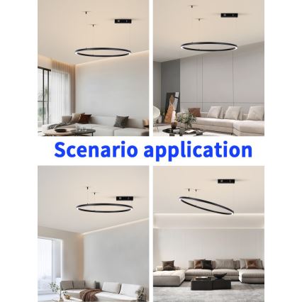 Immax NEO 07215L - Candelabru LED reglabil pe cablu FINO LED/60W/230V 80 cm negru Tuya + telecomandă