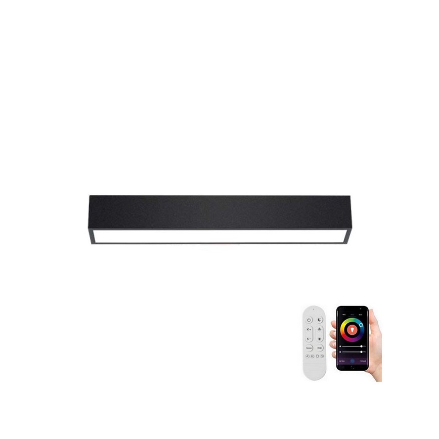 Immax NEO 07254L - Lampă de plafon LED reglabilă NEO LITE LUNGO LED/20W/230V 3000-6000K Wi-Fi Tuya negru + telecomandă