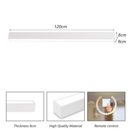 Immax NEO 07259L - Plafonier LED reglabil NEO LITE LUNGO LED/38W/230V 3000-6000K Wi-Fi Tuya alb + telecomandă