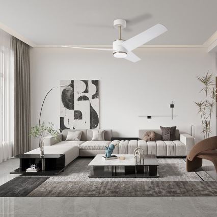 Immax NEO 07282L - Ventilator de tavan dimabil LED+CCT BEAUTY, 18W, 230V, 3000/4000/6000K, Wi‑Fi Tuya, diam. 132 cm + telecomandă inclusă