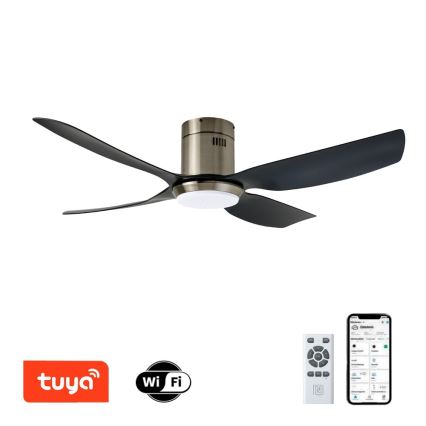 Immax NEO 07282L - Ventilator de tavan PURE LED+CCT, reglabil, LED 24W/230V, 3000/4000/6000K, Wi‑Fi Tuya, Ø 132 cm + telecomandă