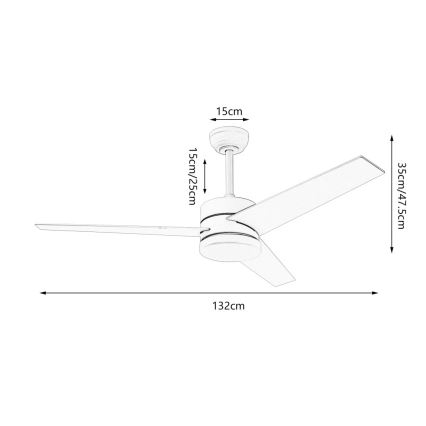 Ventilator de tavan Immax NEO 07284L - LED+CCT, cu funcție dimmer, VARIABLE LED/24W/230V 3000/4000/6000K, Wi‑Fi Tuya, Ø 132 cm + telecomandă