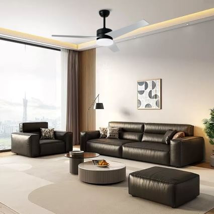 Immax NEO 07285L - Ventilator de tavan cu funcție dimmer și LED+CCT VARIABLE, LED/24W/230V, 3000/4000/6000K, Wi‑Fi Tuya, Ø 132 cm + telecomandă