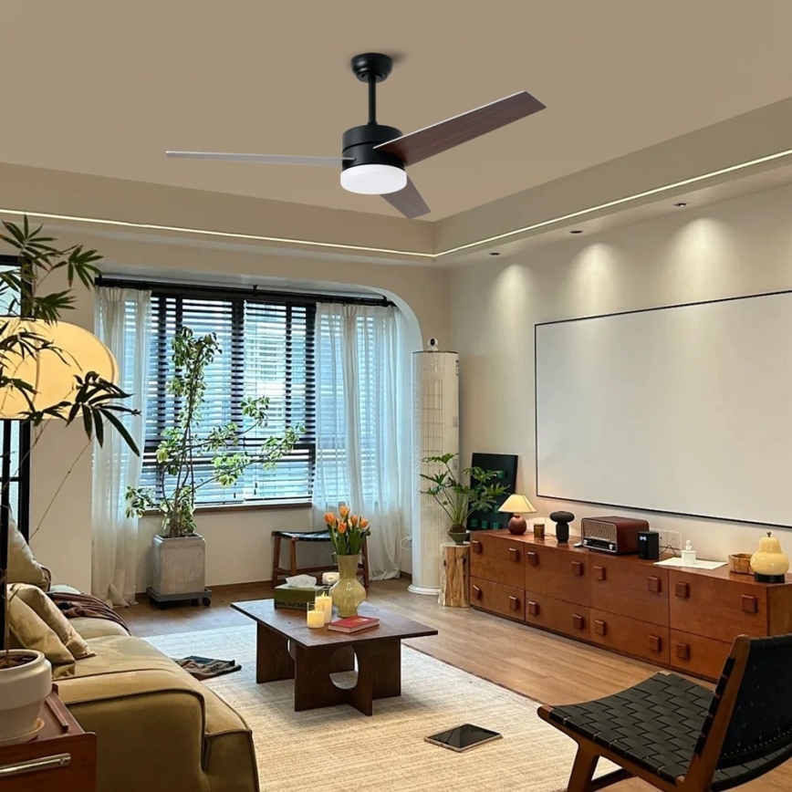 Immax NEO 07285L - Ventilator de tavan cu funcție dimmer și LED+CCT VARIABLE, LED/24W/230V, 3000/4000/6000K, Wi‑Fi Tuya, Ø 132 cm + telecomandă