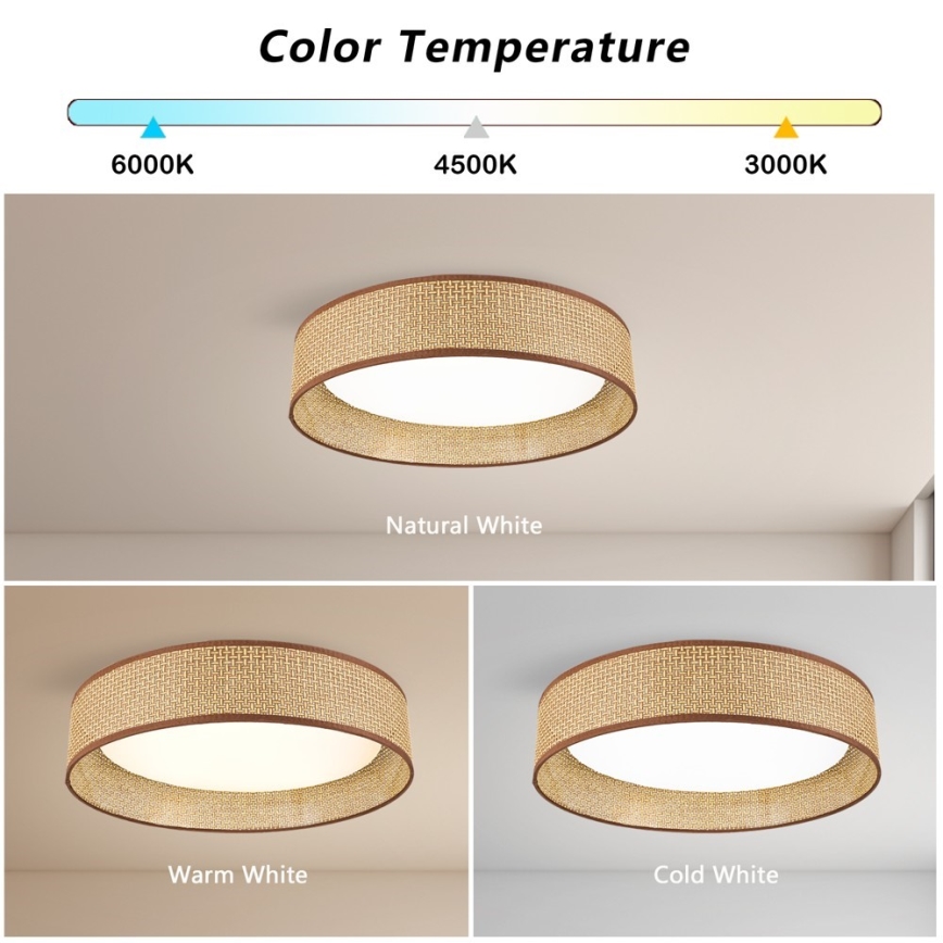 Immax NEO 07288L - Plafonieră LED+CCT reglabilă LONA LED/36W/230V 3000-6000K Wi-Fi Tuya Ø 45,5 cm cu telecomandă