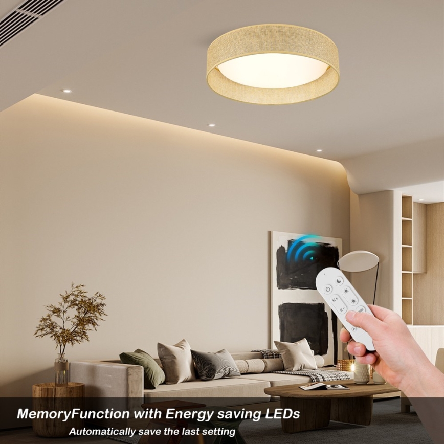 Immax NEO 07289L - Plafonieră LONA LED+CCT dimmabilă, 36W, 230V, 3000-6000K, Wi-Fi Tuya, diam. 45,5 cm + telecomandă