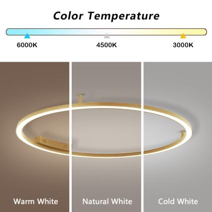 Immax NEO FINO 07290-120G - Plafonieră LED CCT dimmabilă, 55W, 230V, 2700-6500K, Ø 120 cm, Tuya + telecomandă