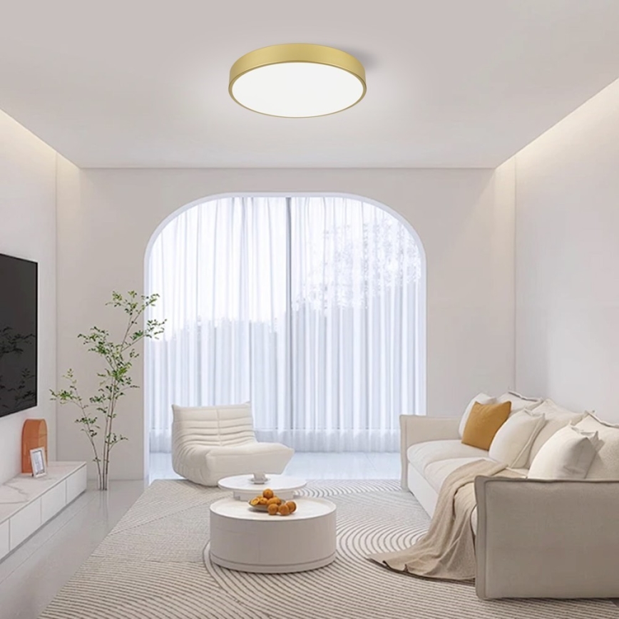 Immax NEO 07292L – Plafonieră LED reglabilă NEO LITE SEMPLICI, 36W, 230V, 3000–6000K, Ø 40 cm, Wi‑Fi Tuya, auriu + telecomandă