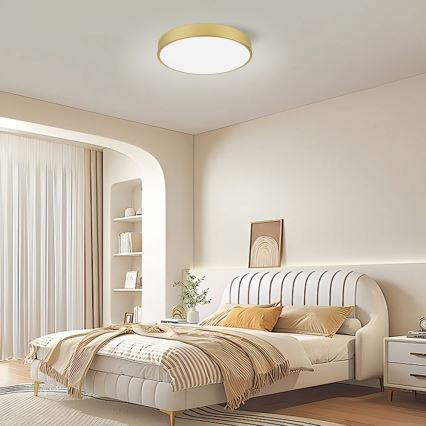 Immax NEO 07292L – Plafonieră LED reglabilă NEO LITE SEMPLICI, 36W, 230V, 3000–6000K, Ø 40 cm, Wi‑Fi Tuya, auriu + telecomandă