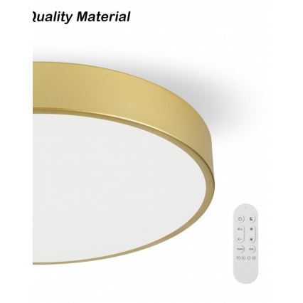 Immax NEO 07292L – Plafonieră LED reglabilă NEO LITE SEMPLICI, 36W, 230V, 3000–6000K, Ø 40 cm, Wi‑Fi Tuya, auriu + telecomandă