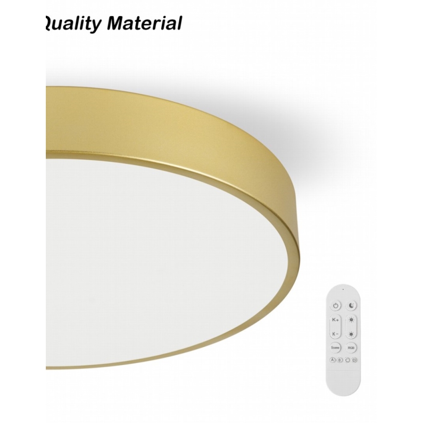 Immax NEO 07292L – Plafonieră LED reglabilă NEO LITE SEMPLICI, 36W, 230V, 3000–6000K, Ø 40 cm, Wi‑Fi Tuya, auriu + telecomandă