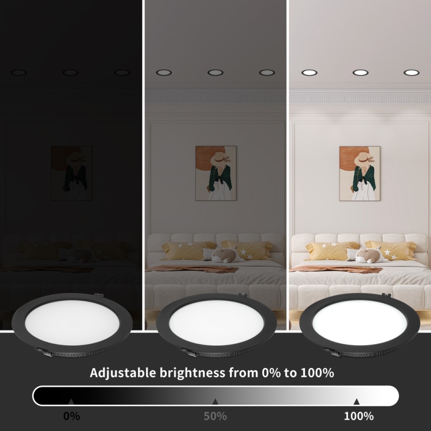 Immax NEO 07294L - Plafonieră LED încastrabilă dimabilă DOWN, 36 W, 230 V, Wi-Fi, Tuya  Tuya  diam. 23 cm, alb