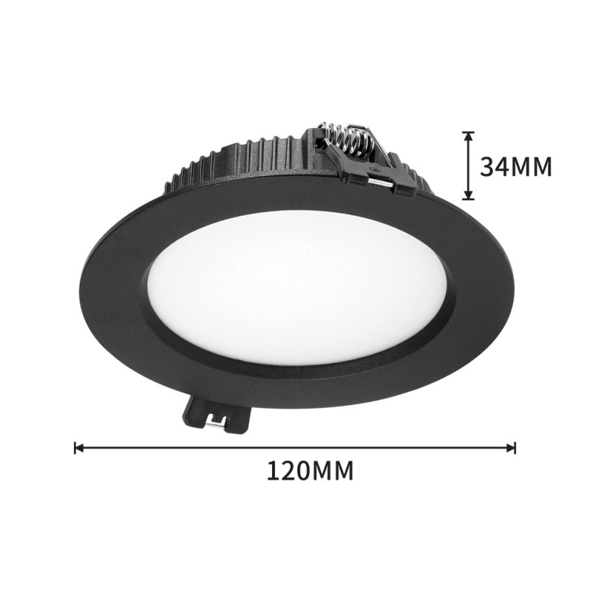 Immax NEO 07294L - downlight LED dimabil încastrat, 12 W, 230 V, Wi‑Fi, Tuya Ø 12 cm, negru