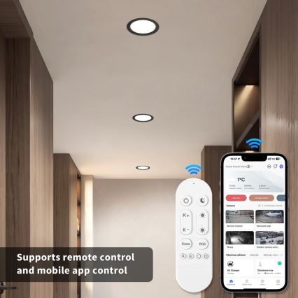 Immax NEO 07294L - Downlight LED încastrat reglabil, 36W, 230V, Wi-Fi, Tuya  Tuya  Ø 23 cm, negru