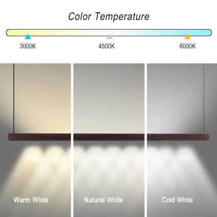 Immax NEO 07301L - Lustră LED dimabilă suspendată pe cablu MADEIRA LED/33W/230V Wi‑Fi Tuya 152 cm nuc + telecomandă