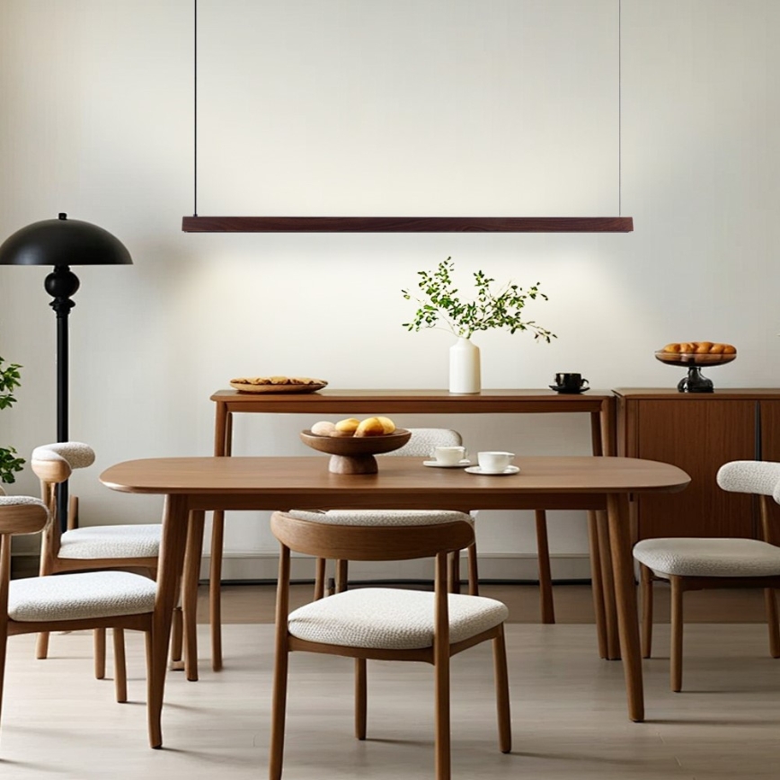 Immax NEO 07301L - Lustră LED dimabilă suspendată pe cablu MADEIRA LED/33W/230V Wi‑Fi Tuya 152 cm nuc + telecomandă