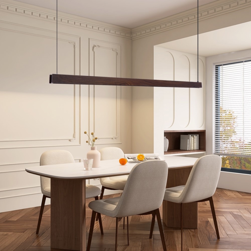 Immax NEO 07301L - Lustră LED dimabilă suspendată pe cablu MADEIRA LED/33W/230V Wi‑Fi Tuya 152 cm nuc + telecomandă