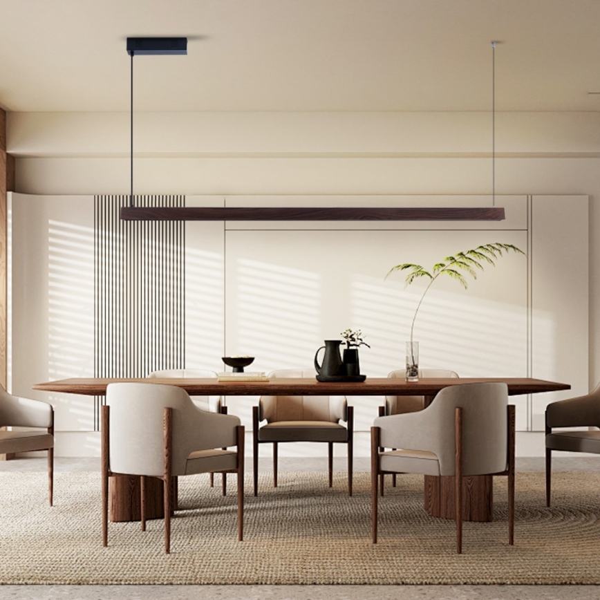 Immax NEO 07302L - Lustră LED reglabilă suspendată pe cablu MADEIRA LED/44W/230V Wi-Fi Tuya 202 cm nuc + telecomandă