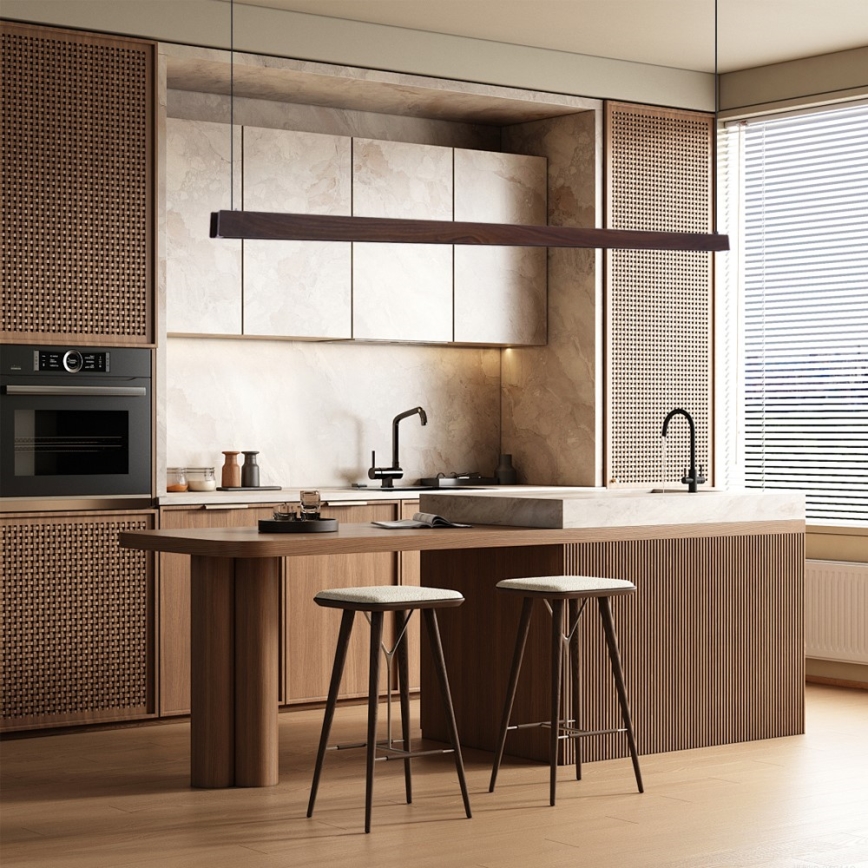 Immax NEO 07302L - Lustră LED reglabilă suspendată pe cablu MADEIRA LED/44W/230V Wi-Fi Tuya 202 cm nuc + telecomandă