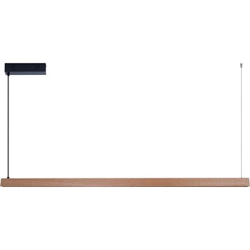 Immax NEO 07304L MADEIRA – lustră LED dimabilă pe cablu, 33W/230V, Wi‑Fi Tuya, 152 cm, stejar + telecomandă