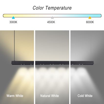 Immax NEO 07306L - Lustru LED reglabil pe cablu MADEIRA LED/26W/230V Wi-Fi Tuya 122 cm negru + telecomandă