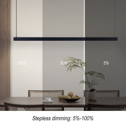 Immax NEO 07307L - Lustru LED reglabil pe cablu MADEIRA, 33 W, 230 V, Wi‑Fi (Tuya), 152 cm, negru, telecomandă inclusă