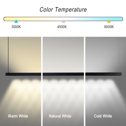 Immax NEO 07308L - Lustră LED dimabilă pe cablu MADEIRA, 44W, 230V, Wi-Fi Tuya, 202 cm, negru + telecomandă