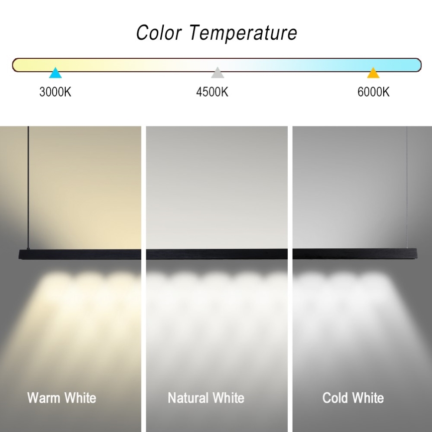 Immax NEO 07308L - Lustră LED dimabilă pe cablu MADEIRA, 44W, 230V, Wi-Fi Tuya, 202 cm, negru + telecomandă