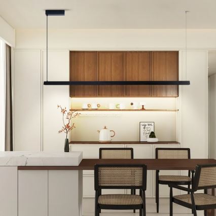 Immax NEO 07308L - Lustră LED dimabilă pe cablu MADEIRA, 44W, 230V, Wi-Fi Tuya, 202 cm, negru + telecomandă