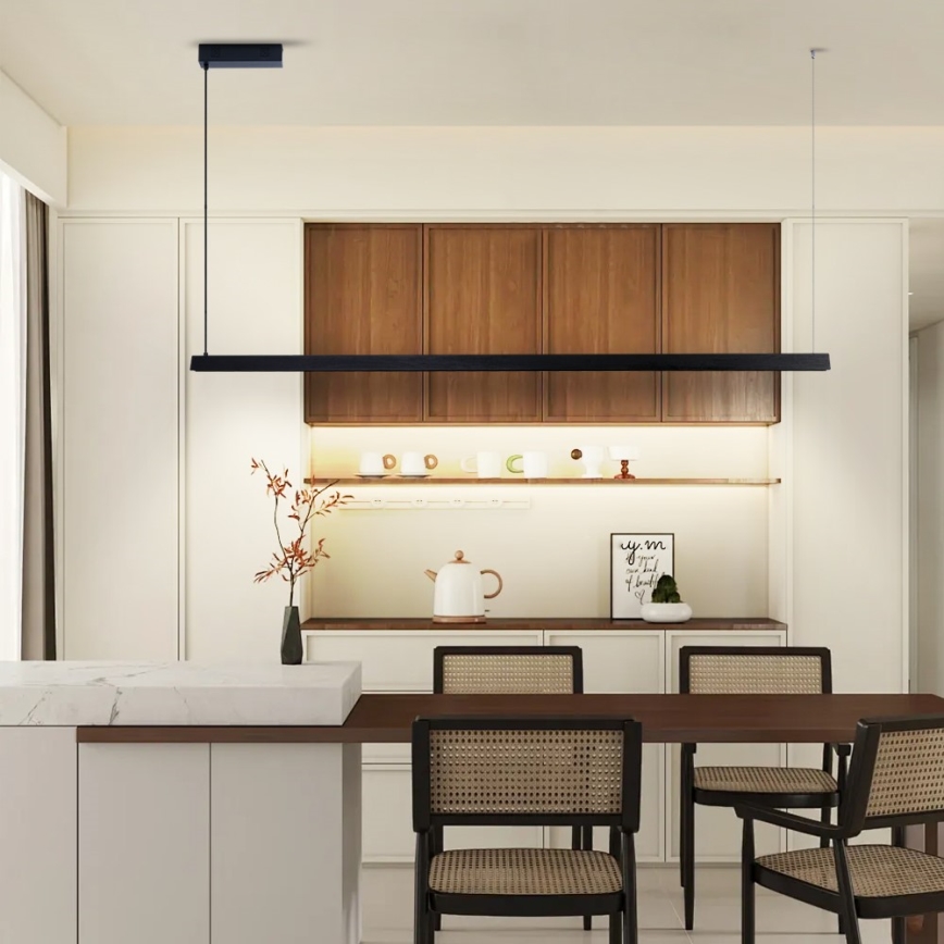 Immax NEO 07308L - Lustră LED dimabilă pe cablu MADEIRA, 44W, 230V, Wi-Fi Tuya, 202 cm, negru + telecomandă