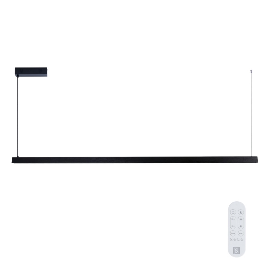 Immax NEO 07308L - Lustră LED dimabilă pe cablu MADEIRA, 44W, 230V, Wi-Fi Tuya, 202 cm, negru + telecomandă