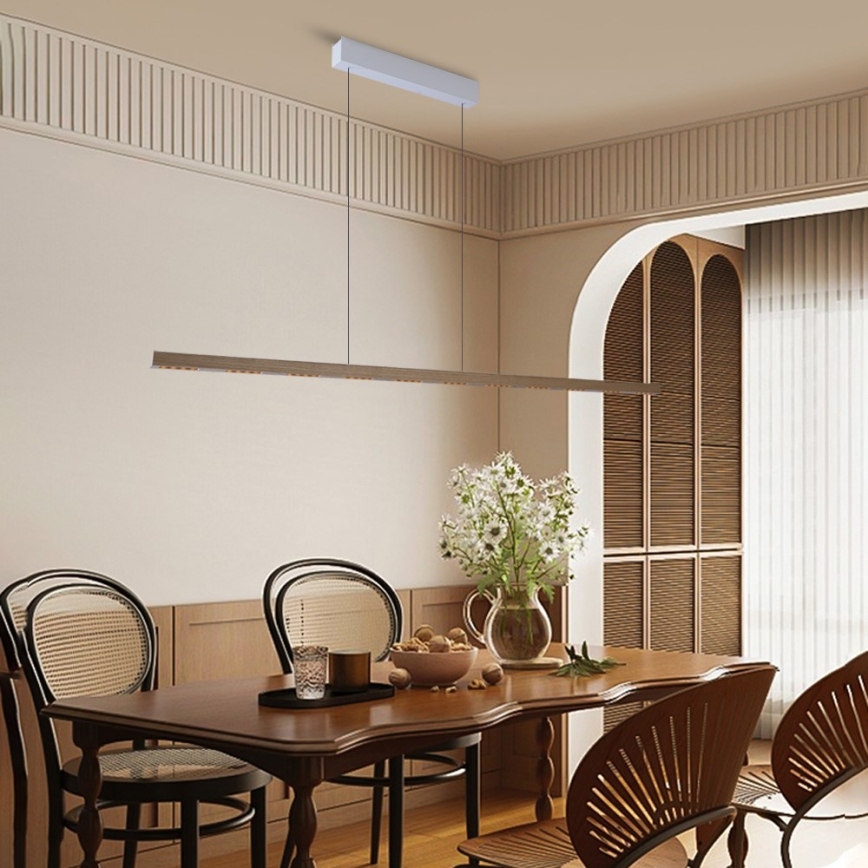 Immax NEO 07310L - Lustră LED reglabilă suspendată pe cablu cu senzor MADEIRA LED/37W/230V, 157 cm, frasin