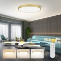 Immax NEO 07311L - Lampă de tavan LED dimabilă SEMPLICI LED/96W/230V Ø 80 cm Wi-Fi Tuya aurie + telecomandă