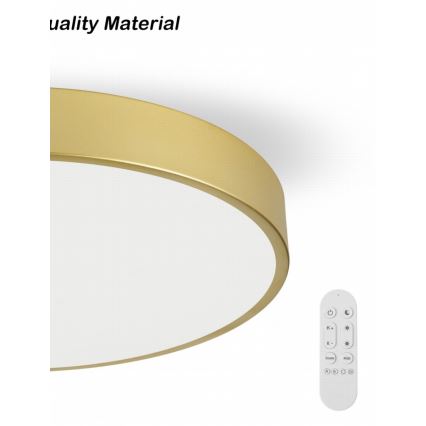 Immax NEO 07311L - Lampă de tavan LED dimabilă SEMPLICI LED/96W/230V Ø 80 cm Wi-Fi Tuya aurie + telecomandă