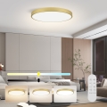 Immax NEO 07312L - Lampă de tavan LED dimabilă SEMPLICI LED/128W/230V, diam. 100 cm, Wi‑Fi Tuya, auriu + telecomandă