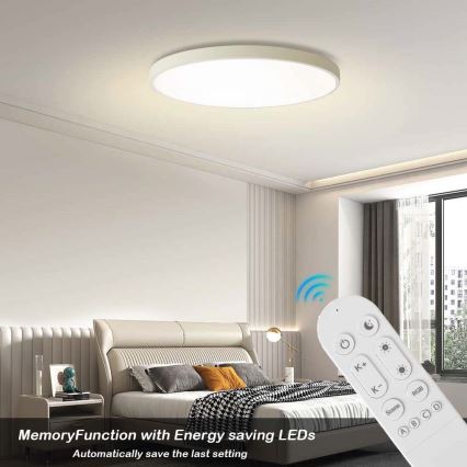 Immax NEO 07315L - Plafonieră LED dimabilă SEMPLICI LED/96W/230V Ø 80 cm Wi‑Fi Tuya albă + telecomandă la distanță