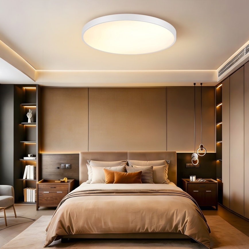 Immax NEO 07315L - Plafonieră LED dimabilă SEMPLICI LED/96W/230V Ø 80 cm Wi‑Fi Tuya albă + telecomandă la distanță