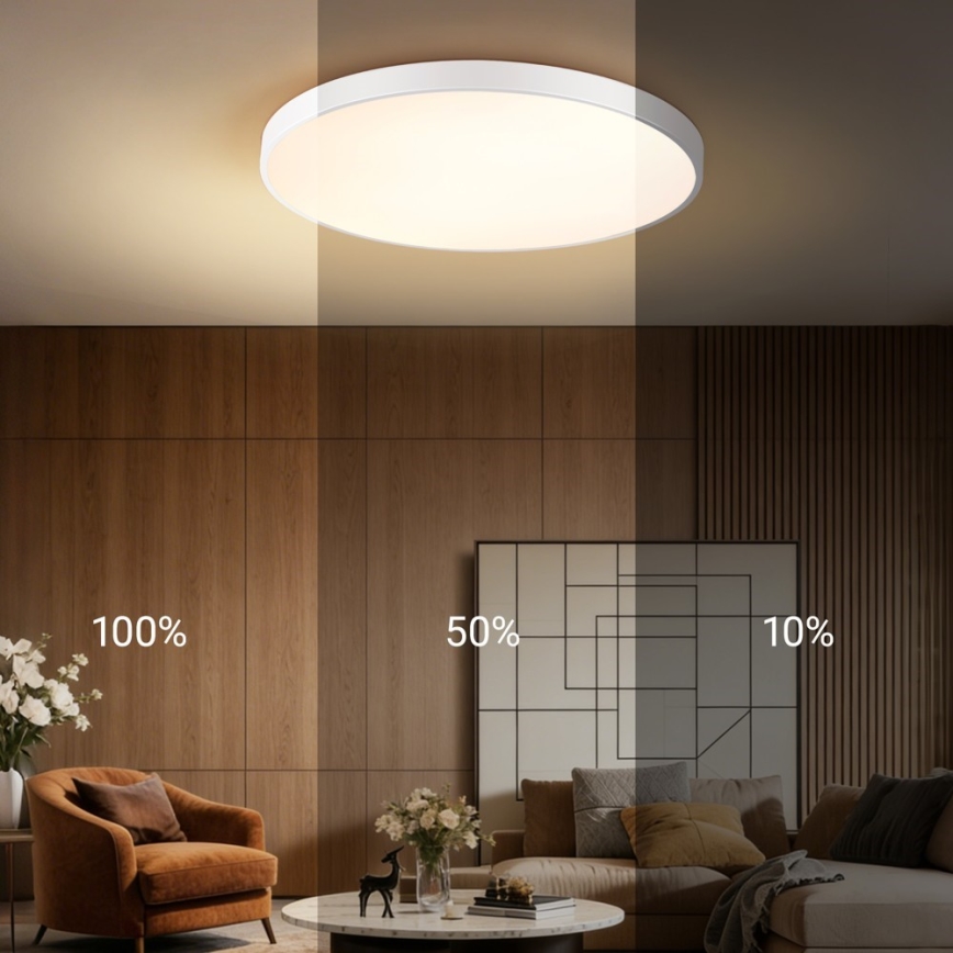 Immax NEO 07315L - Plafonieră LED dimabilă SEMPLICI LED/96W/230V Ø 80 cm Wi‑Fi Tuya albă + telecomandă la distanță