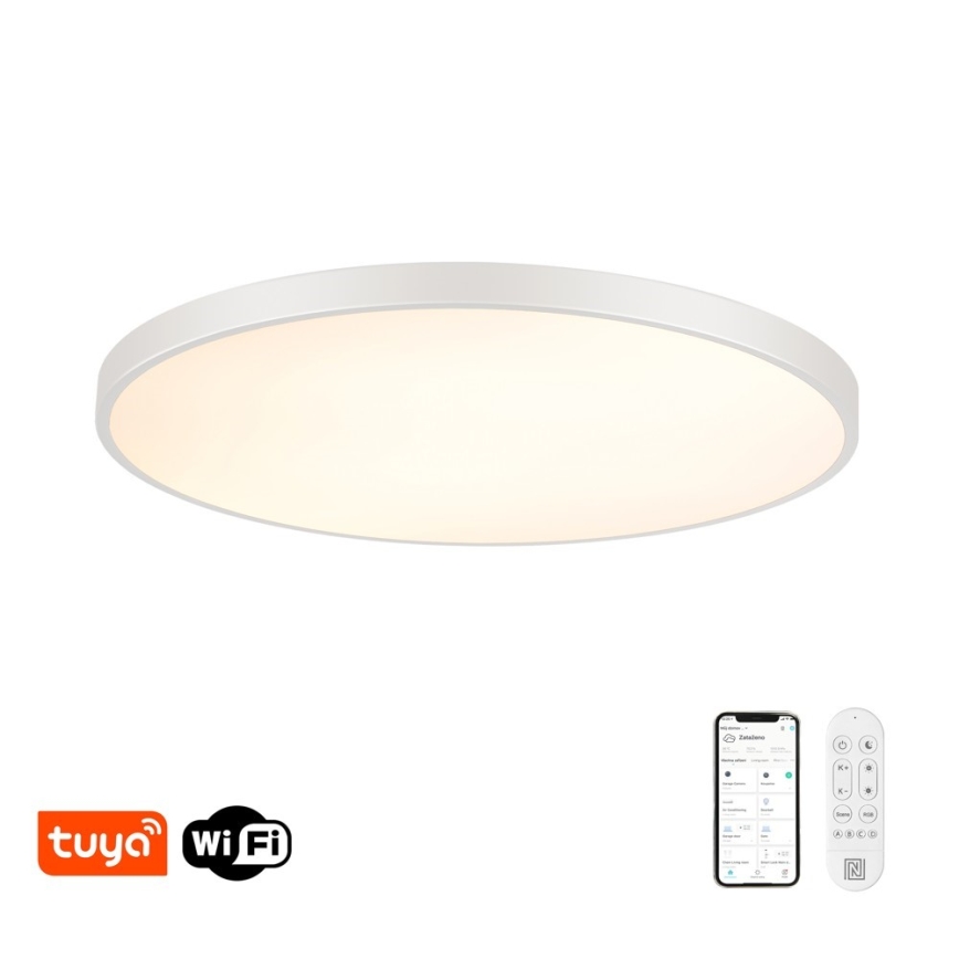 Immax NEO 07316L - Plafonieră LED dimabilă SEMPLICI LED/128W/230V, diam. 100 cm, Wi‑Fi Tuya, albă + telecomandă