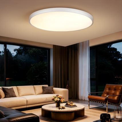 Immax NEO 07316L - Plafonieră LED dimabilă SEMPLICI LED/128W/230V, diam. 100 cm, Wi‑Fi Tuya, albă + telecomandă