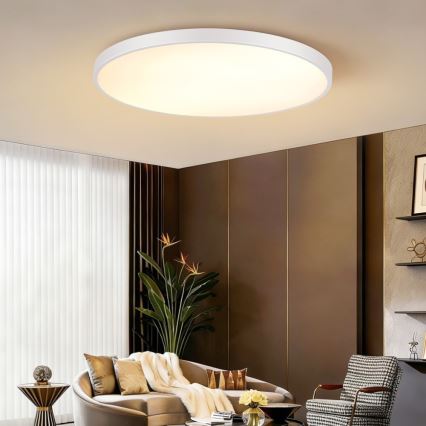 Immax NEO 07316L - Plafonieră LED dimabilă SEMPLICI LED/128W/230V, diam. 100 cm, Wi‑Fi Tuya, albă + telecomandă