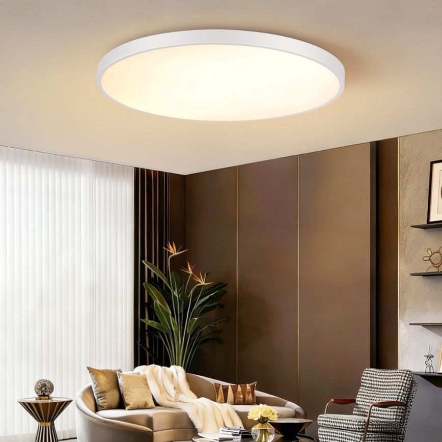 Immax NEO 07316L - Plafonieră LED dimabilă SEMPLICI LED/128W/230V, diam. 100 cm, Wi‑Fi Tuya, albă + telecomandă