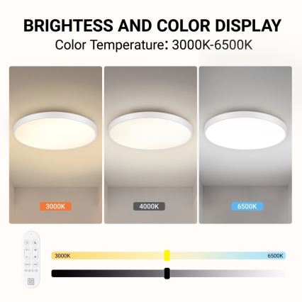 Immax NEO 07316L - Plafonieră LED dimabilă SEMPLICI LED/128W/230V, diam. 100 cm, Wi‑Fi Tuya, albă + telecomandă