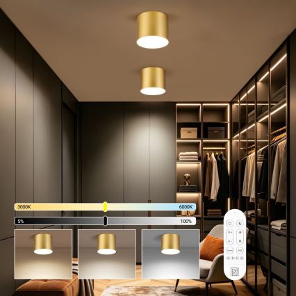 Immax NEO 07318L - Lampă de tavan LED dimabilă RONDATE LED/32W/230V Ø 16,5 cm Wi-Fi Tuya auriu