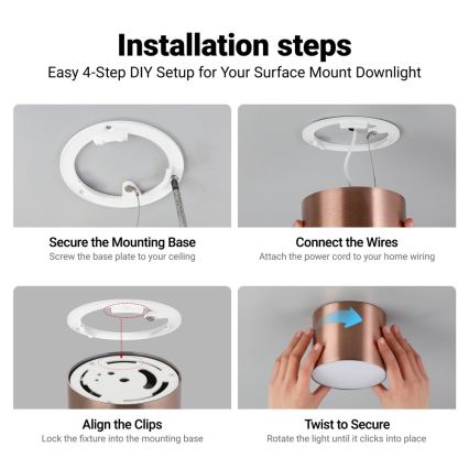 Immax NEO 07319L - plafonier LED dimabil RONDATE LED/18W/230V, diametru 11,5 cm, Wi-Fi Tuya, roz auriu