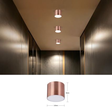 Immax NEO 07319L - plafonier LED dimabil RONDATE LED/18W/230V, diametru 11,5 cm, Wi-Fi Tuya, roz auriu