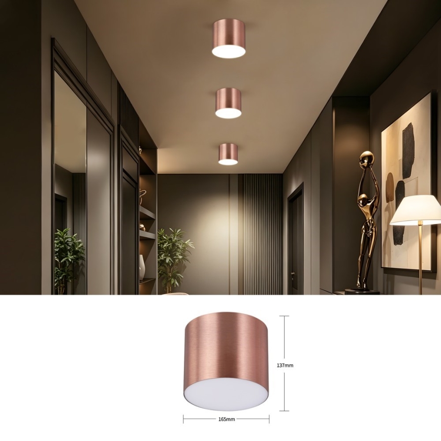 Immax NEO 07320L - Plafonieră LED dimabilă RONDATE LED/32W/230V diam. 16,5 cm Wi-Fi Tuya aur roz