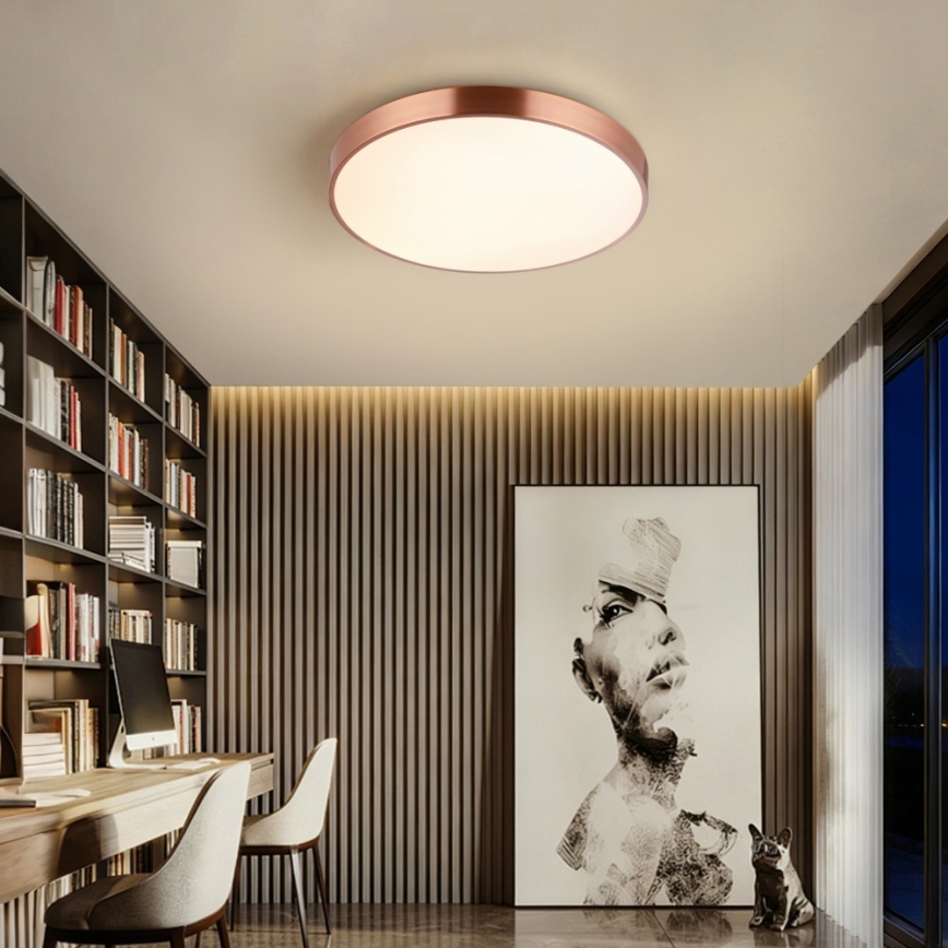 Immax NEO 07321L - Plafonieră LED dimabilă NEO LITE SEMPLICI LED/36W/230V, Ø 40 cm, Tuya, aur roz + telecomandă